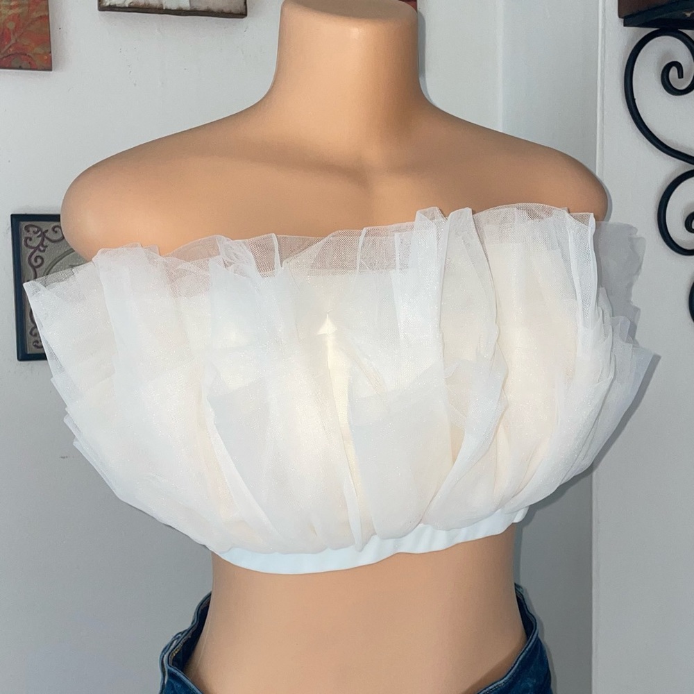 NWT STEVE MAIDEN ELAINE TULLE CROP TOP SIZE S - Picture 9 of 10